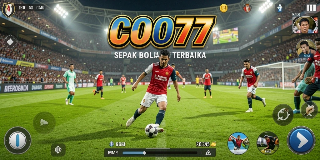 Tangkapan layar utama dari permainan sepak bola yang memukau di COO77.