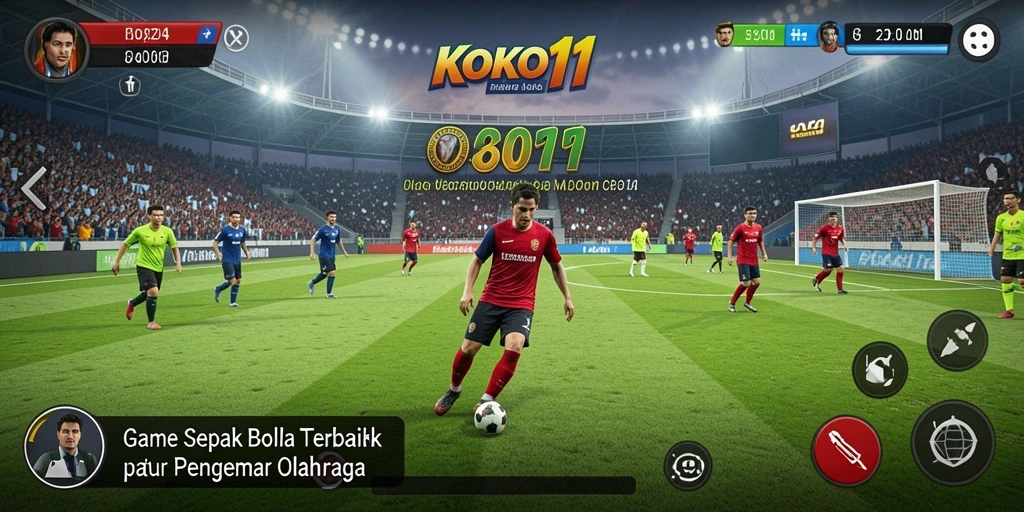 Gameplay KOKO11 menampilkan pertandingan sepak bola yang mendebarkan dan grafik realistik.