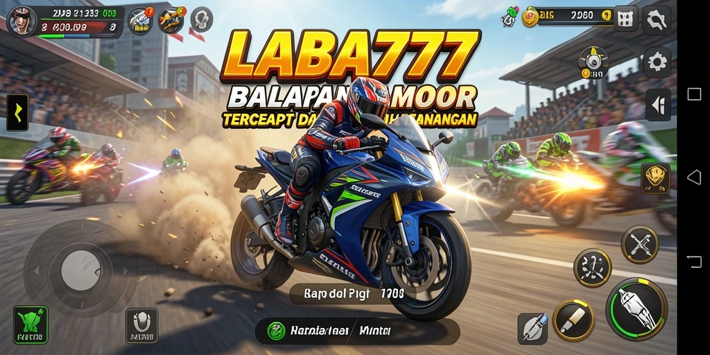 Tampilan gameplay seru dari LABA777 yang menunjukkan kecepatan tinggi.