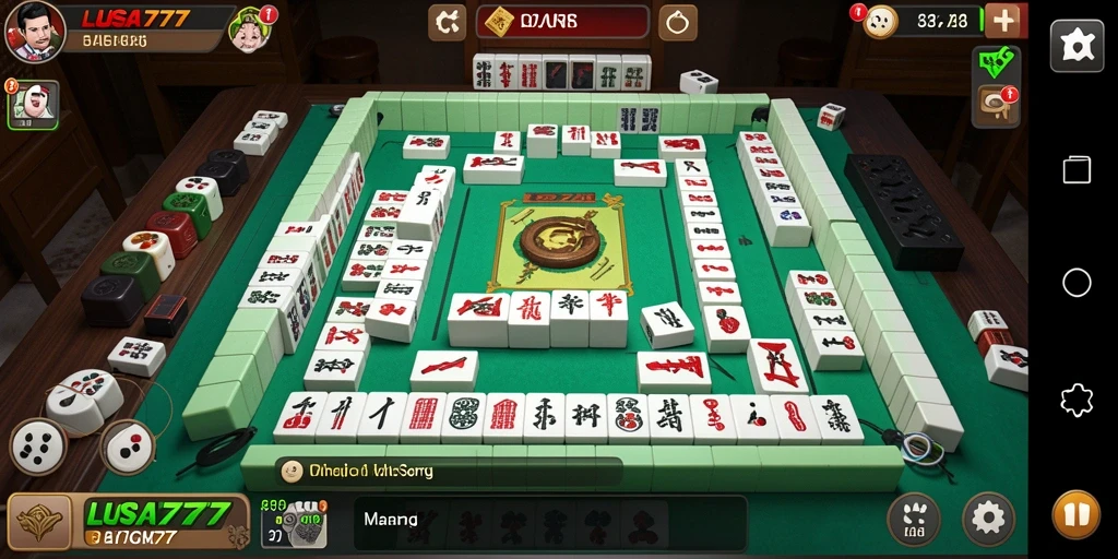 Tampilan gameplay menarik dari LUSA777 dengan suasana Mahjong.