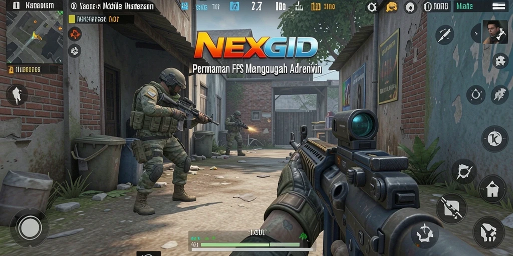 Tampilan aksi seru saat bermain NEXGID dengan grafis menakjubkan.