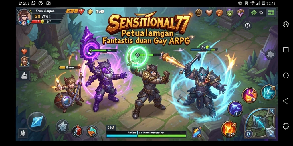 Tampilan gameplay menarik SENSATIONAL77 dengan aksi pertempuran ARPG.