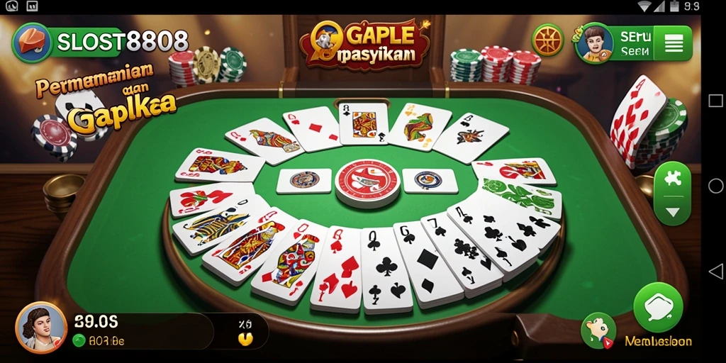 Tampilan gameplay SLOST8808 yang menarik dalam permainan Gaple.